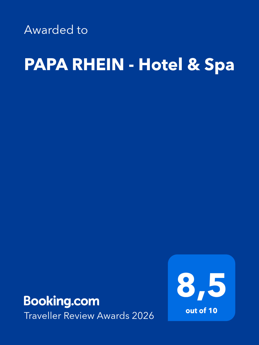 Booking.com Traveller Review Award 2026