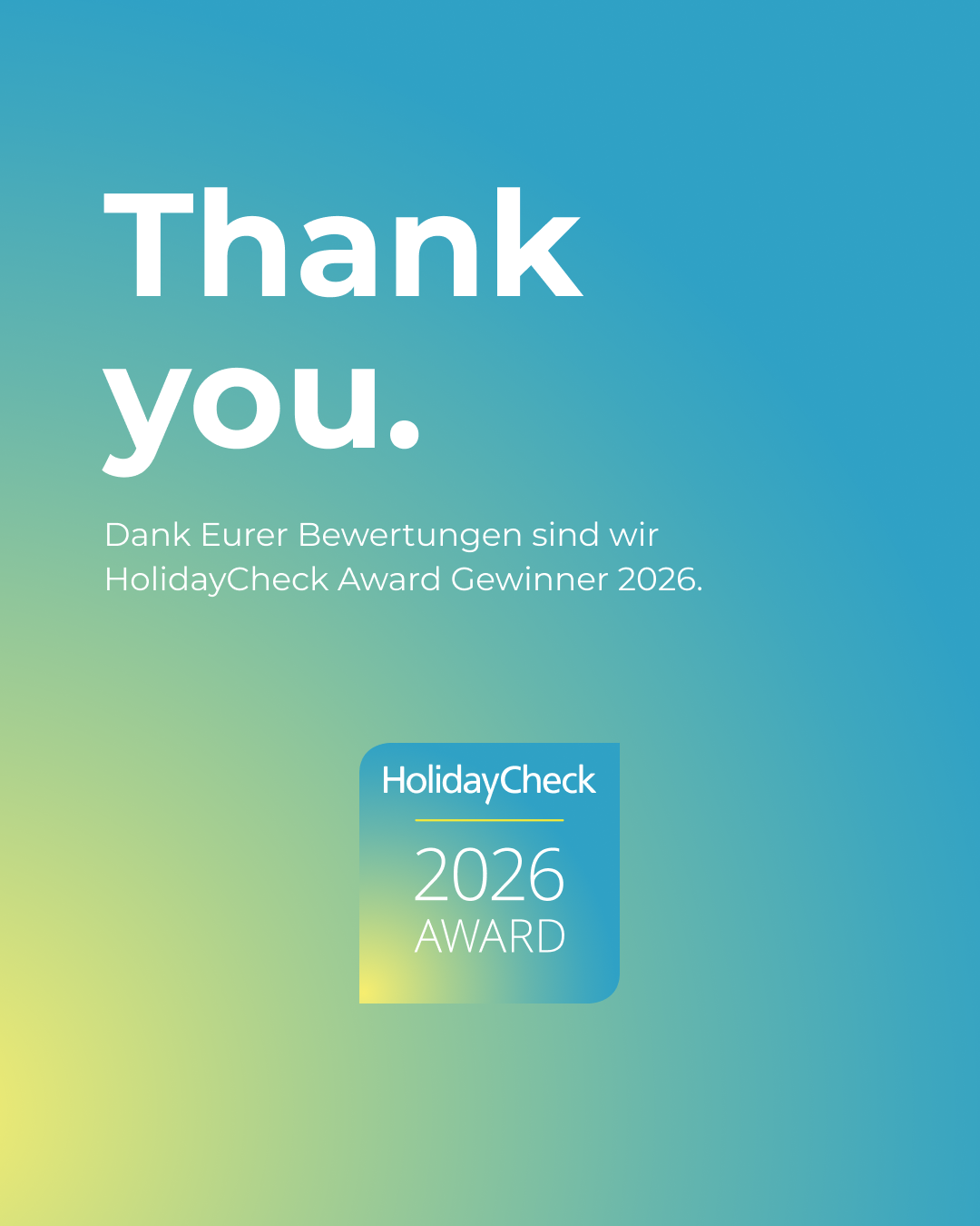 HolidayCheck Award 2026