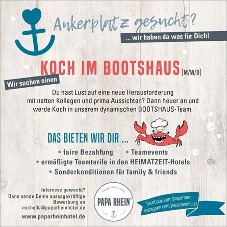 Ankerplatz gesucht und Lust auf eine neue Herausforderung? ⚓ Bewirb dich jetzt und werde Teil unserer Papa Rhein Crew❤  #paparhein #bootshausbingen #crewlove